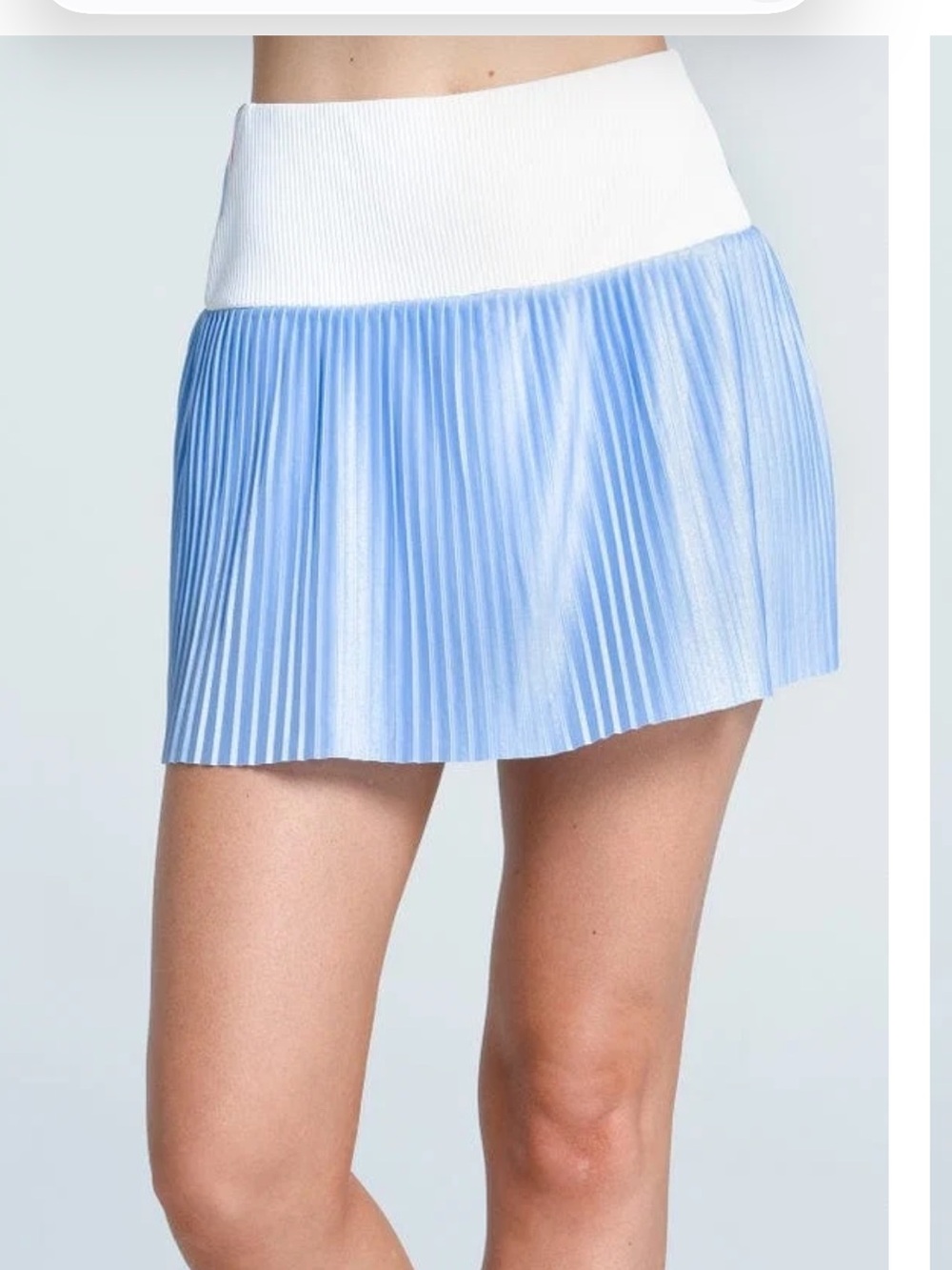 Lucky in Love Women's Got the Blues Pleated Skirt 14" in Powder Blue
